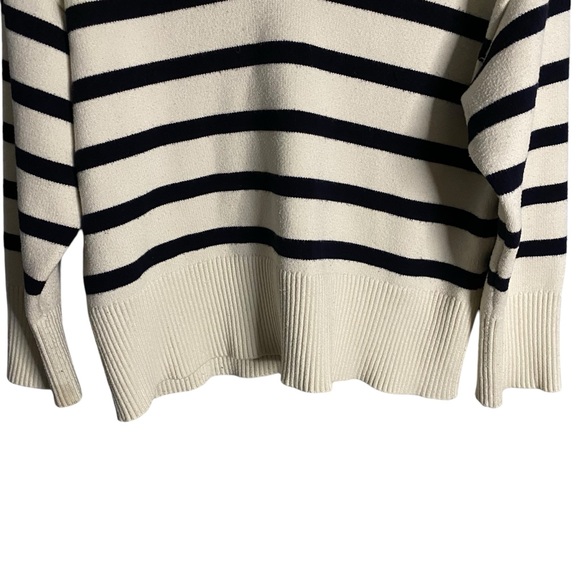 Zara Women's Cream/Navy Striped Sweater - Picture 3 of 8